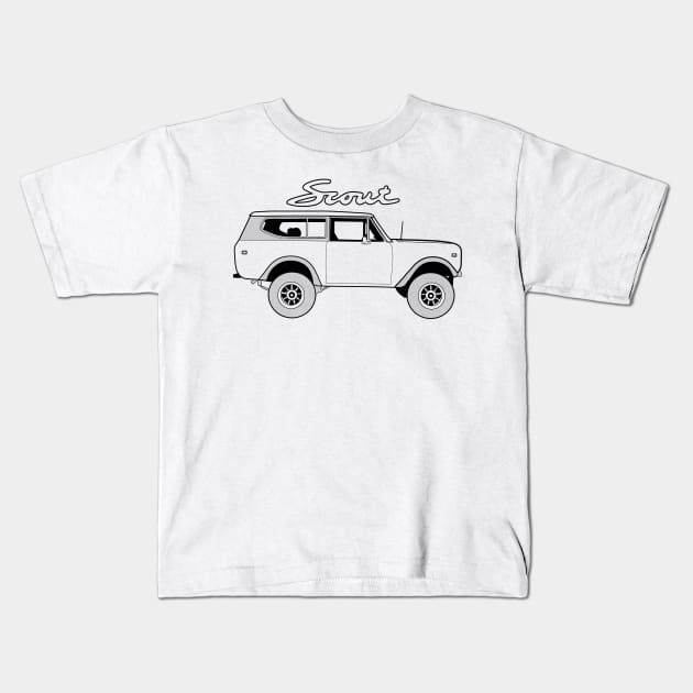 International Scout II Harvester Classic Vintage 4x4 Truck Offroad Vehicle Kids T-Shirt by bigraydesigns